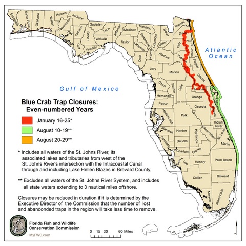 blue crab trap closure map east coast