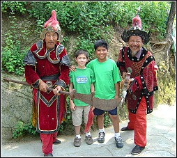 Children with Chinese Warriors at the Great Wall